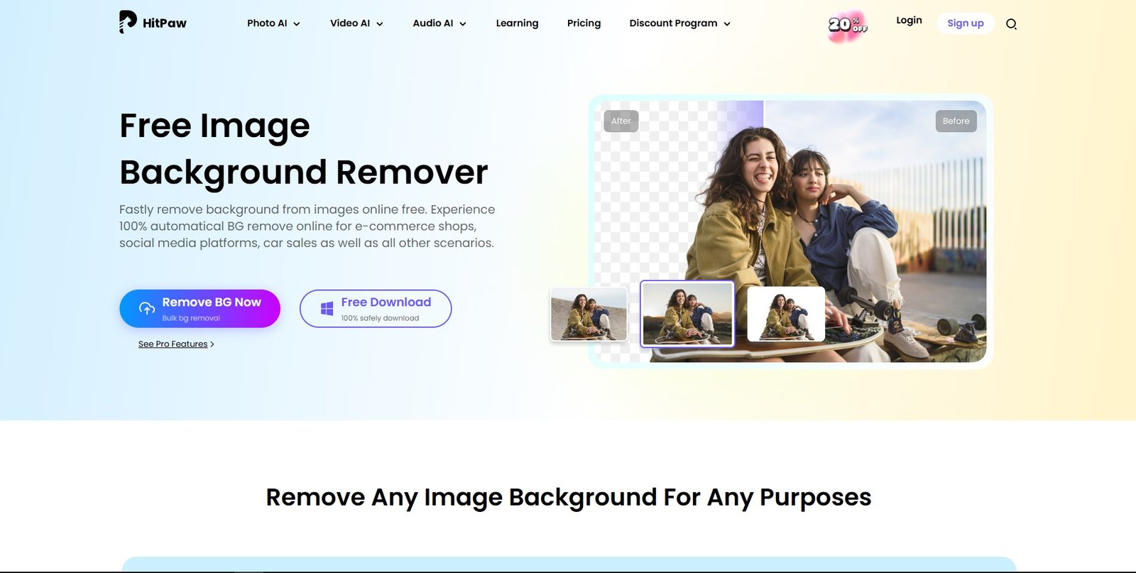 Background remover from photo by Hitpaw